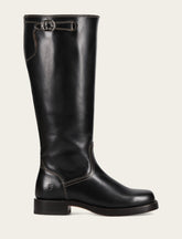 Women's Black Campus Low Heel Tall Riding Wide Calf Boot Frye Discount