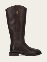 Women's Dark Brown Melissa Button Tall Inside Zip Wide Calf Boot Frye Sale