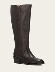Women's Dark Brown Carson 2 Piping Tall Wide Calf Boot Frye Sale