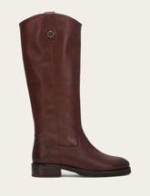 Women's Brown Melissa Lug Button Tall Wide Calf Boot Frye us