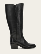 Women's Black Carson 2 Piping Tall Wide Calf Boot Frye