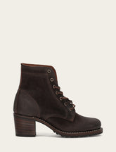 Women's Dark Brown Sabrina 6G Lace Up Boots Frye USA