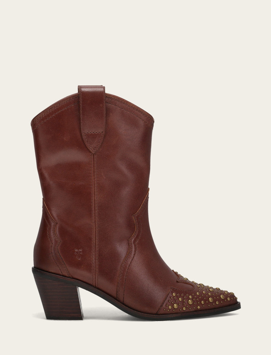 Women's Saddle Sara Wingtip Stud Western Boots Frye us