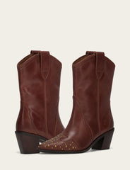 Women's Saddle Sara Wingtip Stud Western Boots Frye us