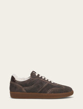 Women's Dark Truffle Milly Low Lace Shearling Sneaker Frye Sale