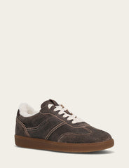 Women's Dark Truffle Milly Low Lace Shearling Sneaker Frye Sale