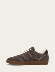 Women's Dark Truffle Milly Low Lace Shearling Sneaker Frye Sale