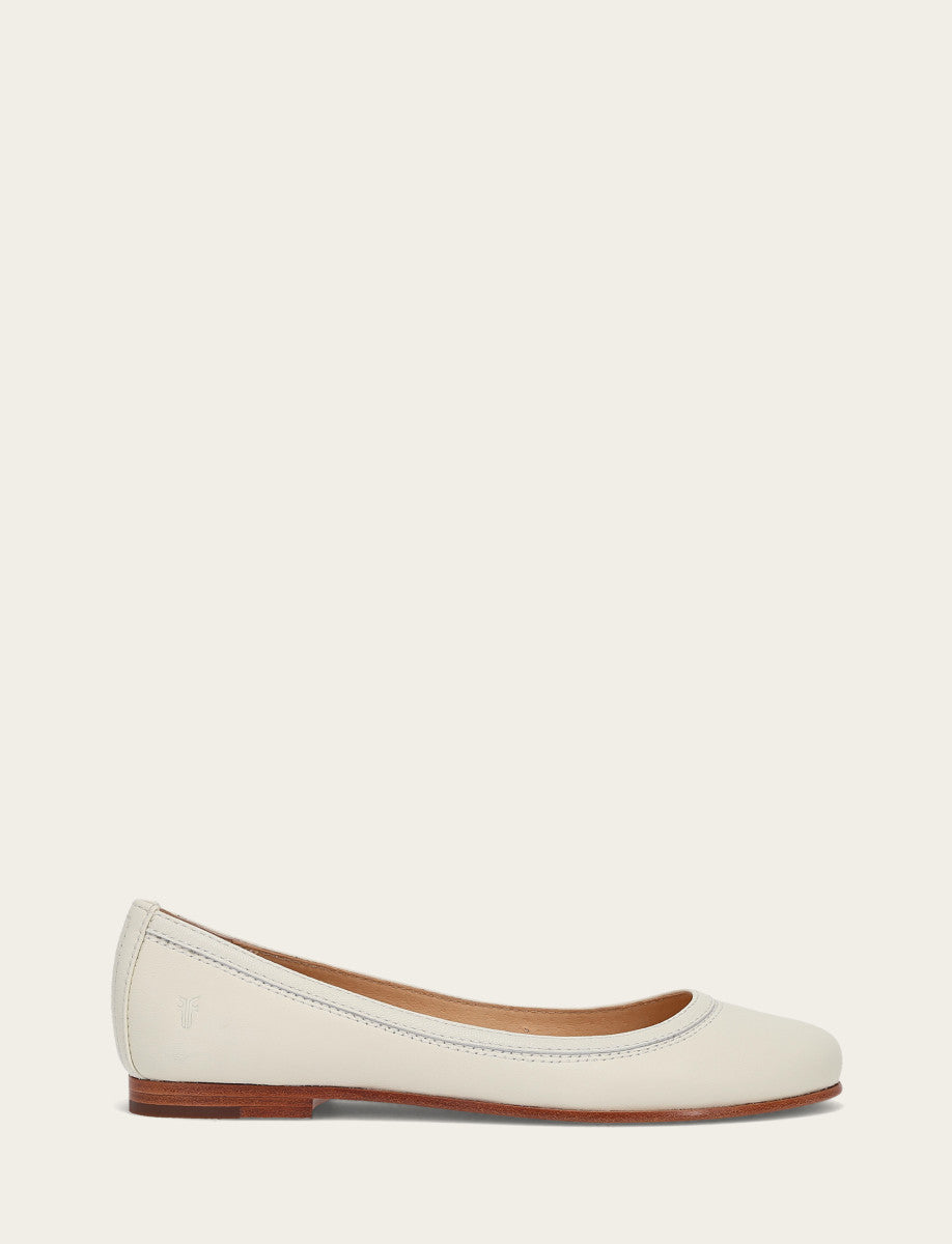 Women's White Carson Ballet Flats Frye Online