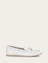 Women's White Naya Stud Moc Loafers Frye Sale
