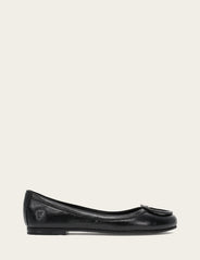 Women's Black Carson Logo Ballet Flats Frye us