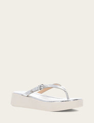 Women's Silver Maya Buckle Thong Sandals Frye Sale