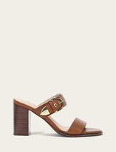 Women's Dark Latte Stella Buckle Slide Sandals Frye Online