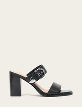 Women's Black Stella Buckle Slide Sandals Frye Discount