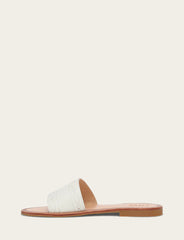 Women's White Ava Woodstock Slide Sandals Frye us