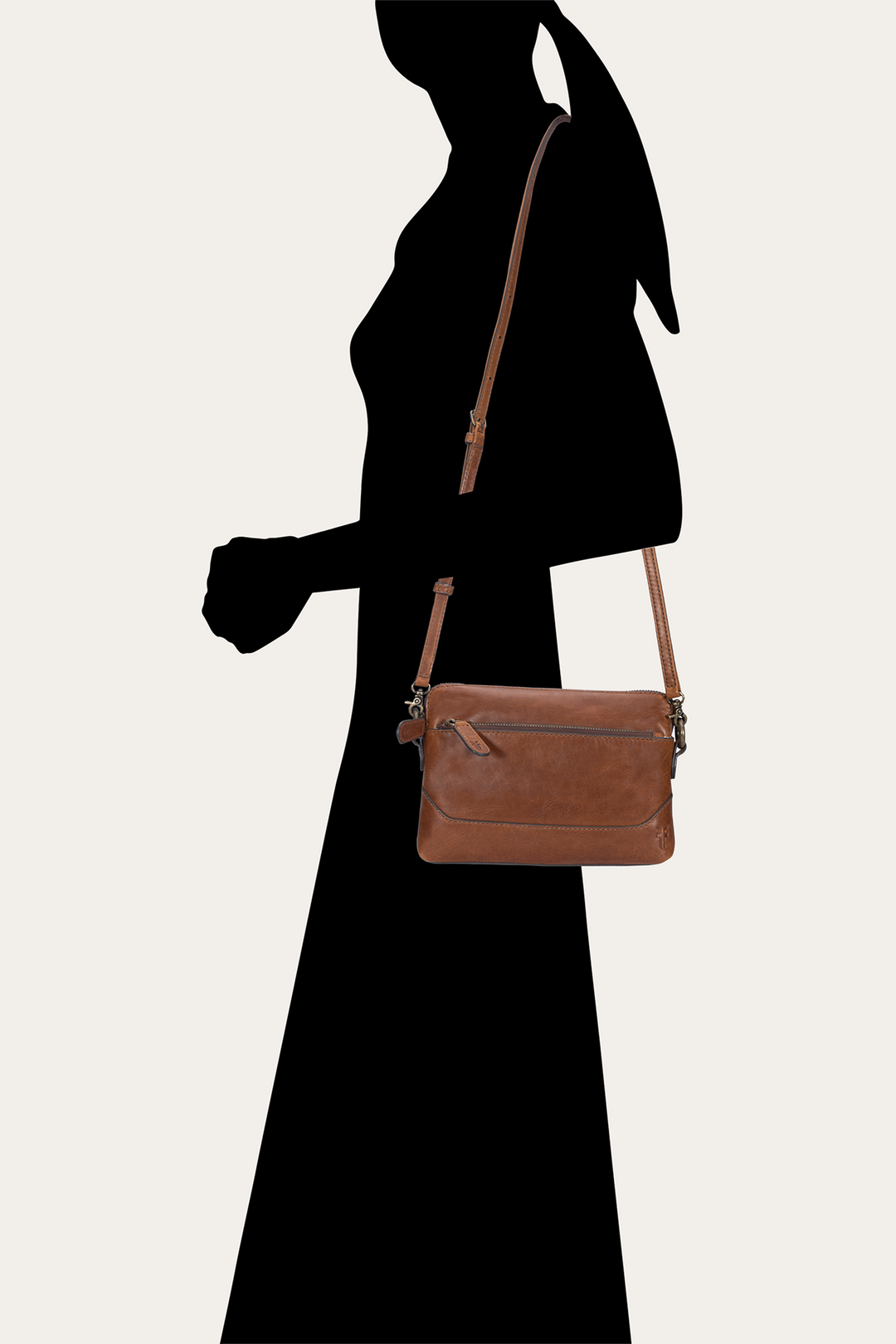 Melissa Cognac Crossbody Wristlet Frye USA