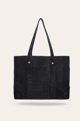 Melissa Sueded Croco Shopper in Black Frye Outlet