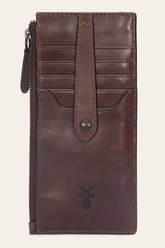 Melissa Dark Brown Snap Card Wallet Frye