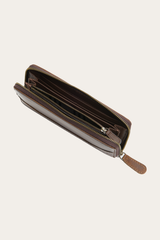 Melissa Dark Brown Zip Wallet Frye Outlet
