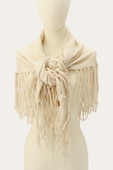 Birch Long Fringe Triangle Scarf Frye USA
