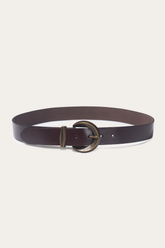 Brown 35mm Engraved Buckle Belt Frye USA