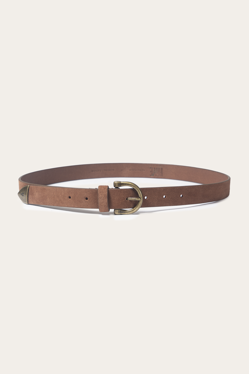 Light Whiskey 25mm Suede Horseshoe Buckle Belt Frye