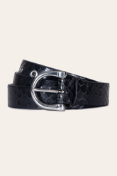 Women’s Black Snake 25mm Horseshoe Buckle Belt With Python Frye Discount