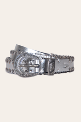 20mm Silver Leather Belt With 3-Piece Buckle Set Frye Sale