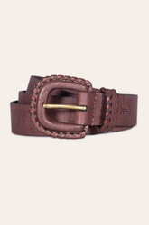 30mm Brown Leather Belt With Covered Buckle Frye us
