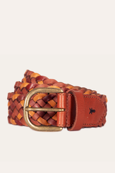 35mm Tonal Woven Leather Belt in Tan Frye Online