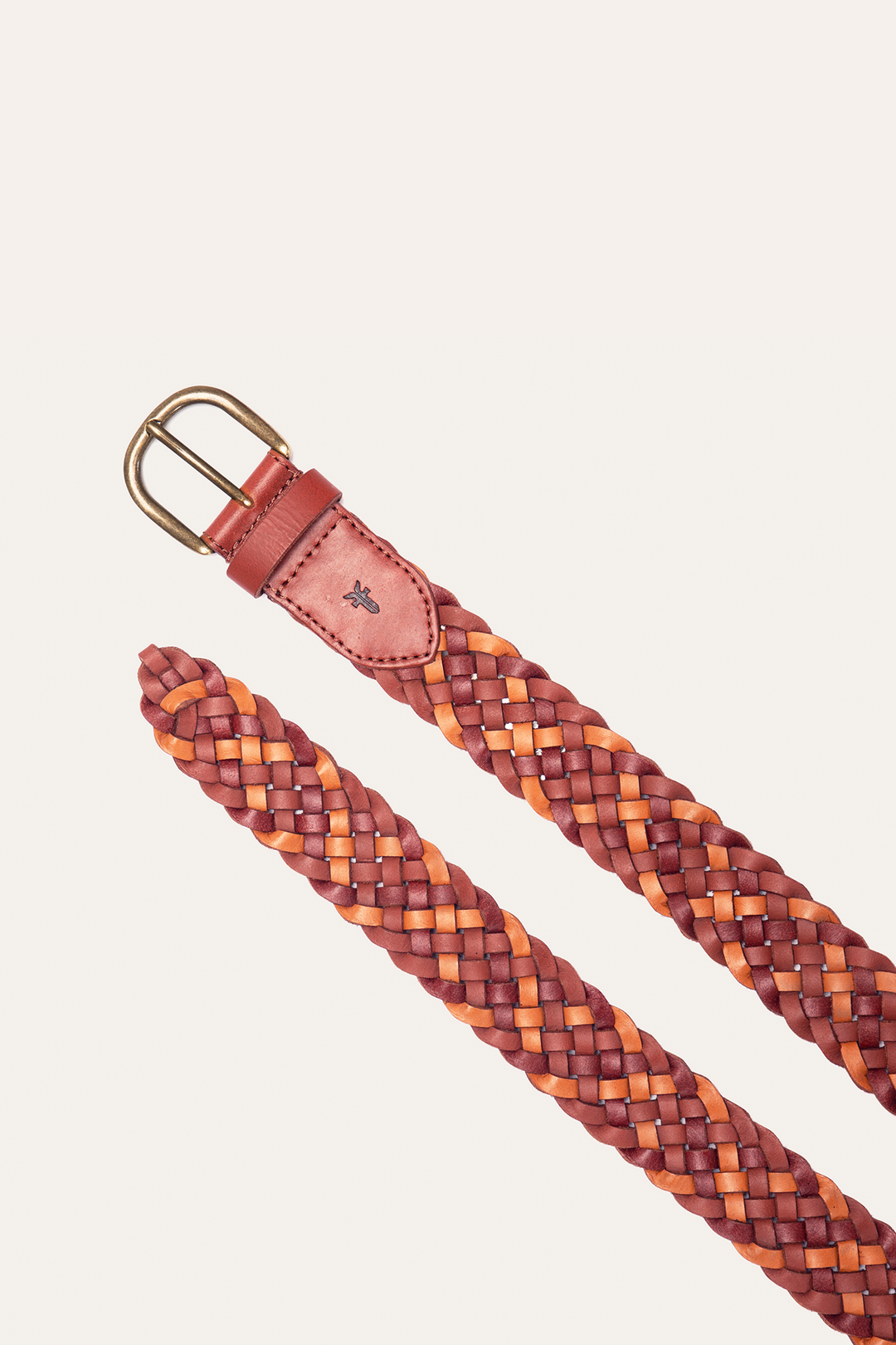 35mm Tonal Woven Leather Belt in Tan Frye Online