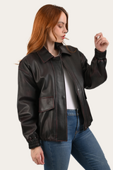 Black Cherry Harper Oversized Bomber Frye Outlet