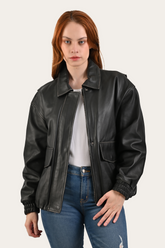 Black Harper Oversized Bomber Frye USA