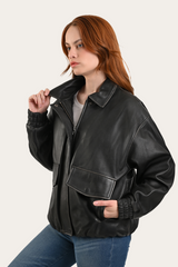 Black Harper Oversized Bomber Frye USA