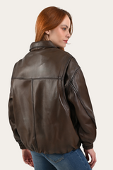 Tobacco Harper Oversized Bomber Frye