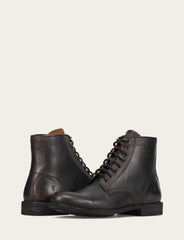 Men's Antiqued Black Tyler Flex Lace Up Boots Frye Outlet