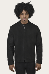 Men’s Black Gannon Lamb Leather Racer Jacket Frye us