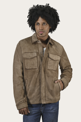 Men’s Taupe Brock Suede Utility Shacket Frye Online