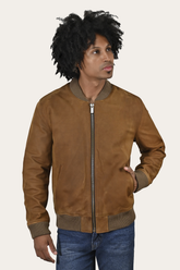 Men’s Burnt Copper Clay Leather Bomber Jacket Frye Sale