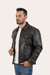 Men’s Dark Brown Kentucky Trucker Leather Jacket Frye Online
