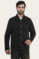 Men’s Navy Blue Judd Minimalist Suede Shacket Frye Discount