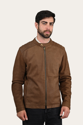 Men’s Tobacco Desert Racer Leather Jacket Frye On sale