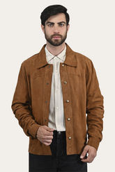 Men’s Middle Brown Judd Minimalist Suede Shacket Frye Outlet