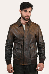 Men’s Brown Beige Nebraska Bomber Leather Jacket Frye Near me
