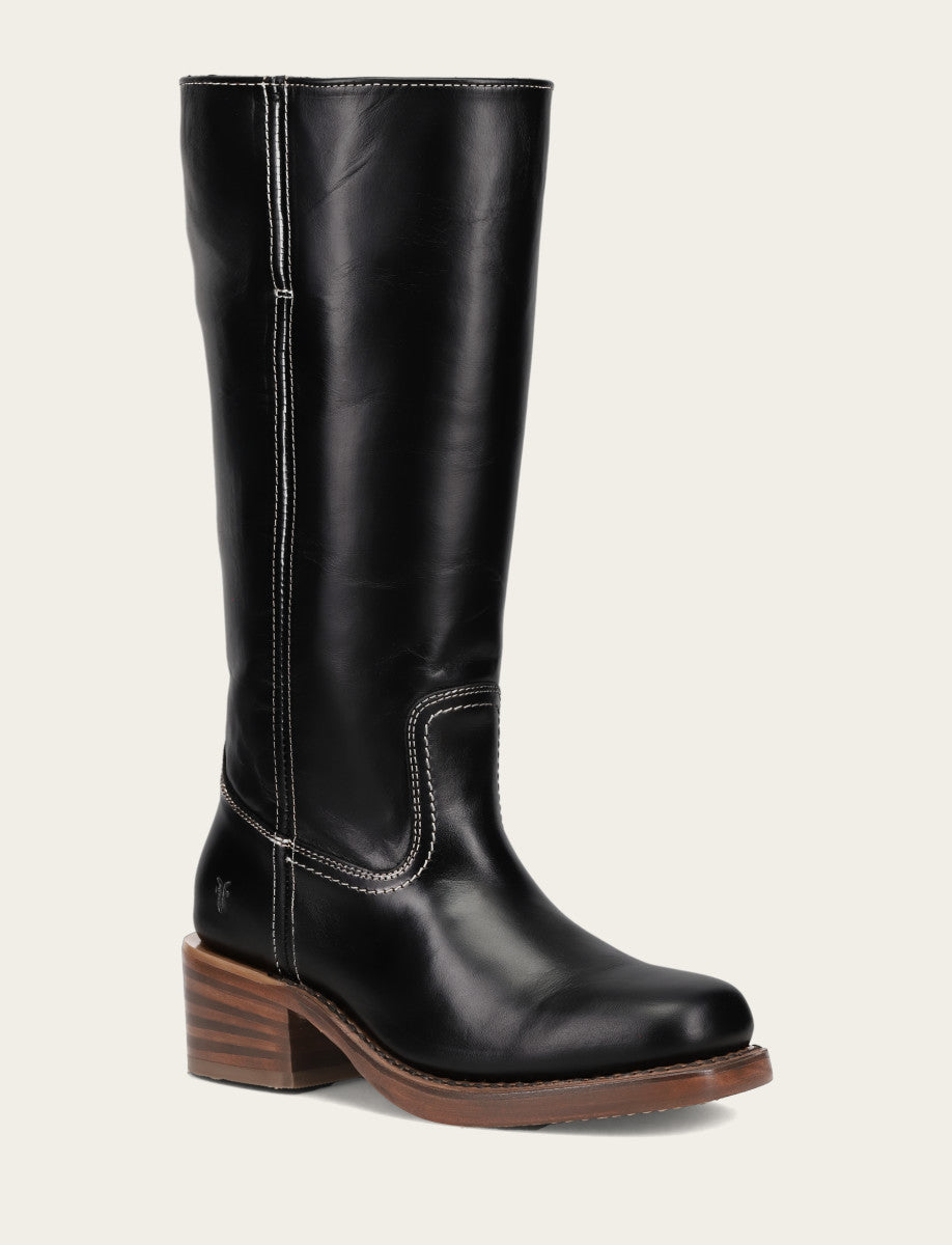 Women's Campus 14L Jet Black Wide Calf Boots Frye