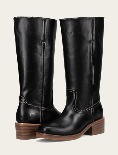 Women's Campus 14L Jet Black Wide Calf Boots Frye