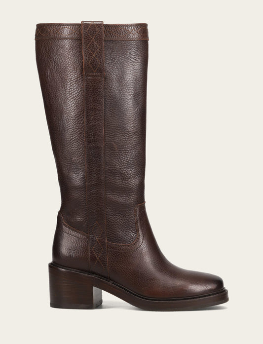 Women's Dark Brown Kate Pull On Wide Calf Tall Boots Frye Outlet