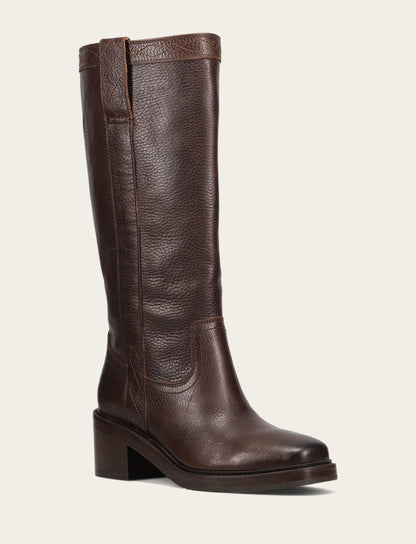 Women's Dark Brown Kate Pull On Wide Calf Tall Boots Frye Outlet