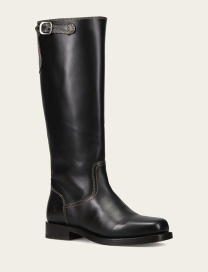 Women's Black Campus Low Heel Tall Riding Boot Frye