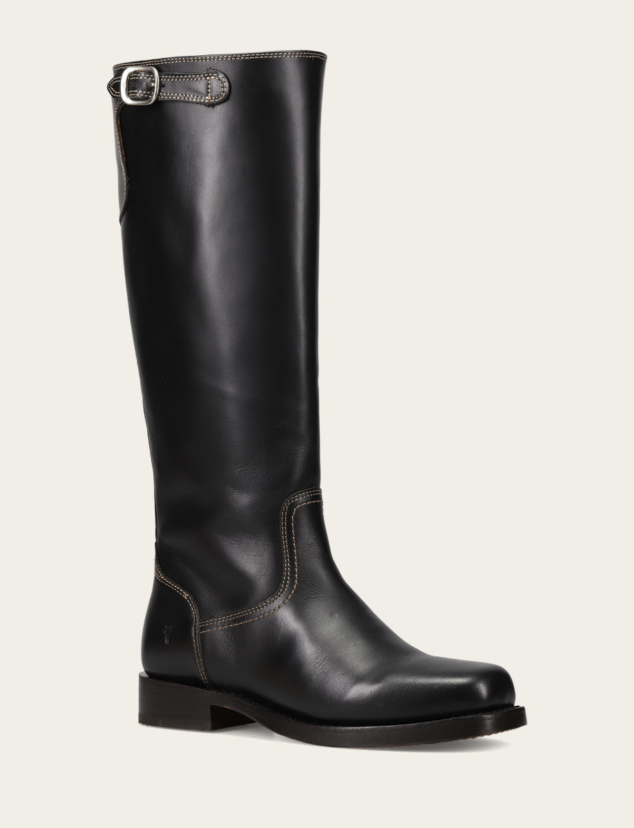 Women's Black Campus Low Heel Tall Riding Boot Frye