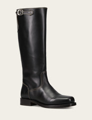 Women's Black Campus Low Heel Tall Riding Boot Frye